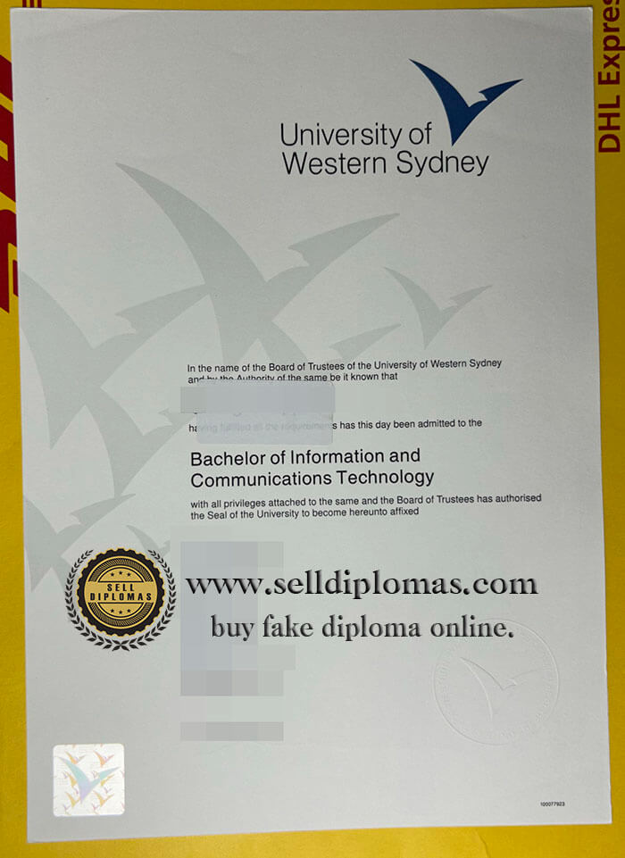 buy fake university of western sydney diploma