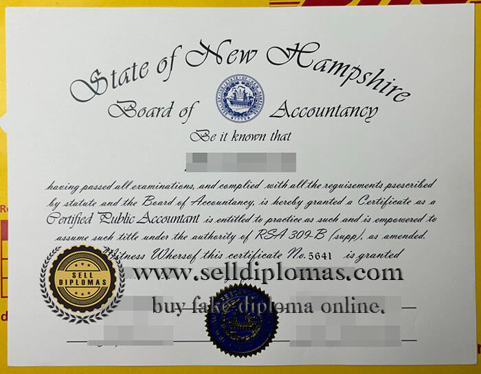 buy New Hampshire CPA diploma