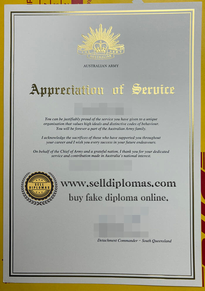 buy fake australian army certificate