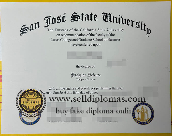 buy fake san jose state university diploma