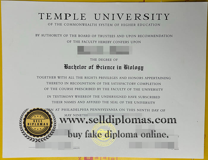 buy fake Temple University diploma