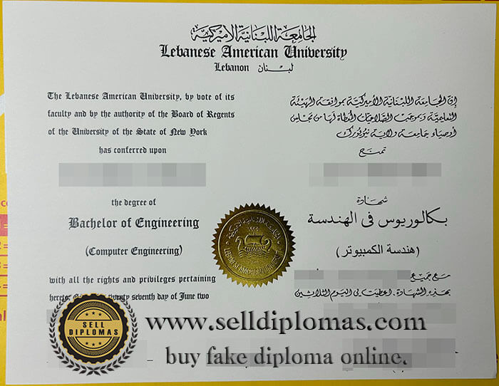 buy fake Lebanese American University diploma