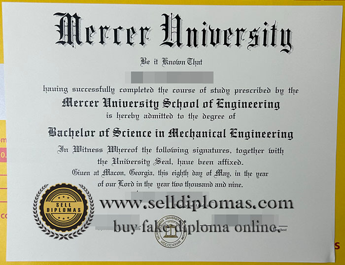 buy fake Mercer university diploma