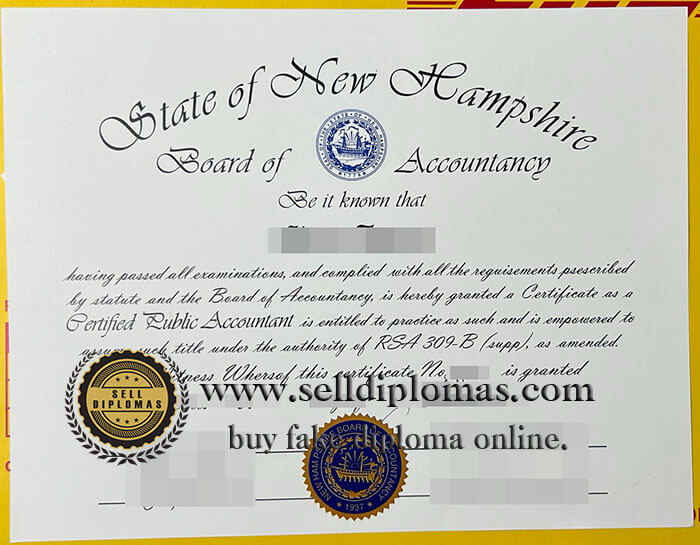 buy fake state of new hampshire CPA certificate