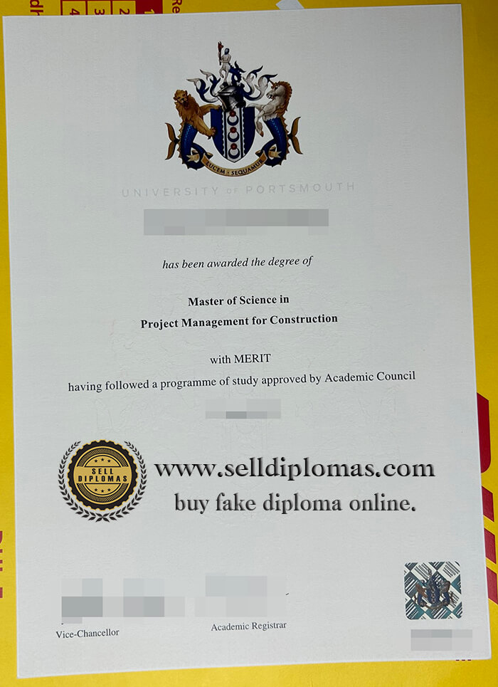 sell fake university of portsmouth diploma