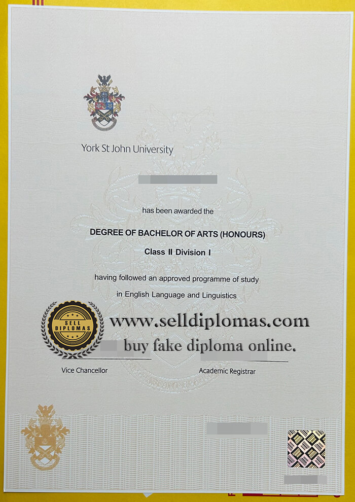 buy fake york st john university diploma