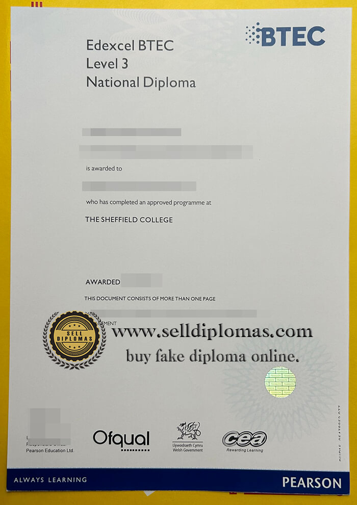 buy fake BTEC Level 3 diploma