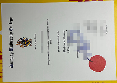 Sell fake sunway university college degree certificate.