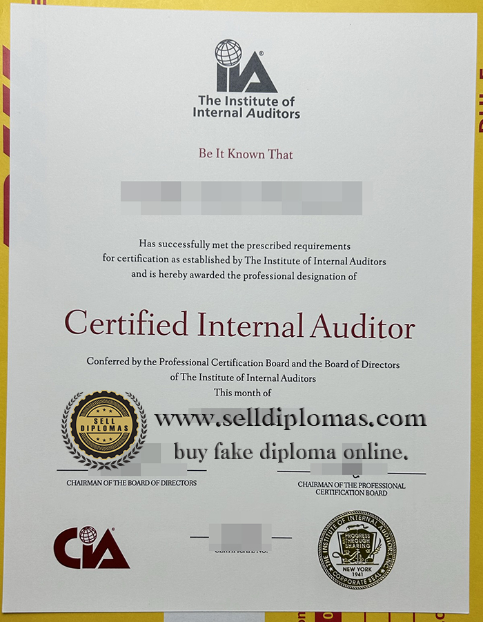 buy fake Institute of Internal Auditors diploma