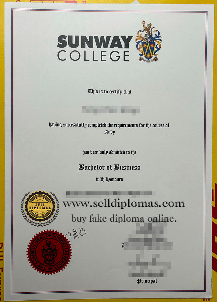 order fake sunway college diploma