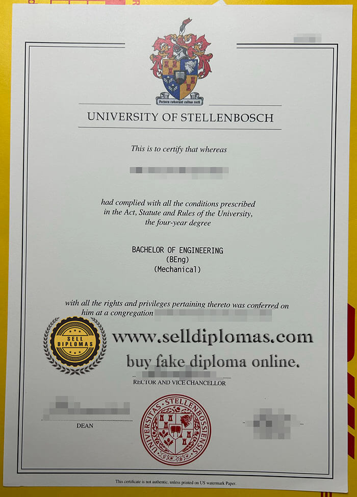order fake Stellenbosch University diploma