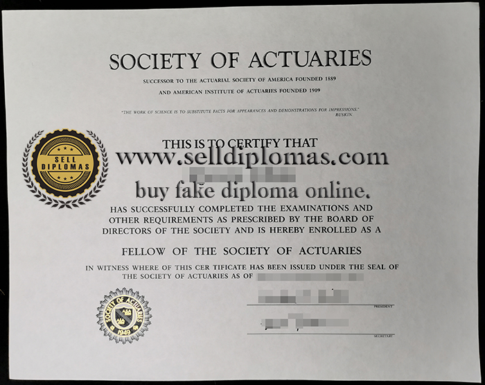 where to buy North American Society of Actuaries Certificate？