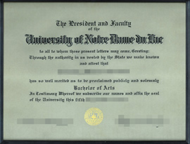 Can buy a University of Notre Dame du lar diploma certificate?