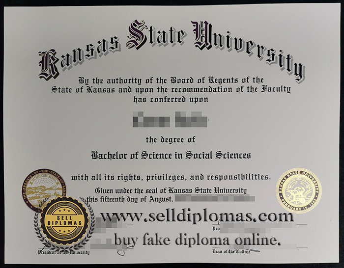 Replace Kansas State University fake diploma.