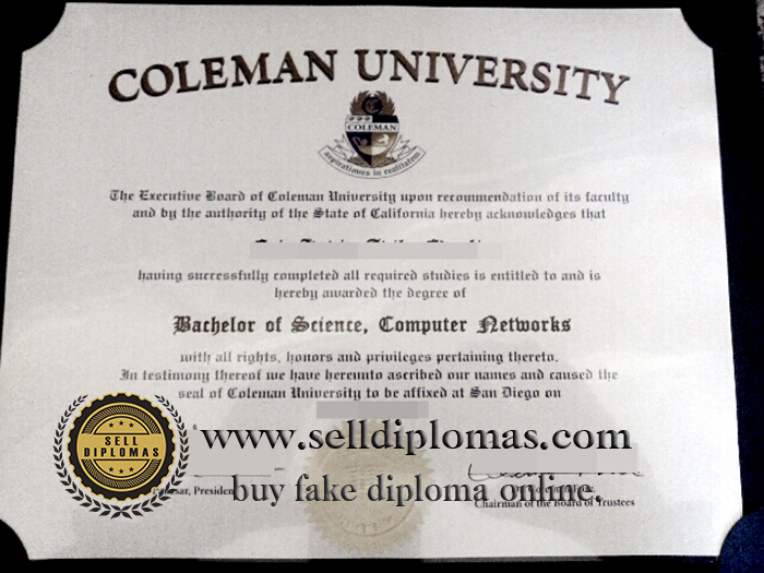 Buy fake diploma Coleman College certificate online.
