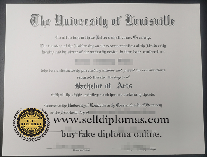 Sell fake University of Jouisville certificate online.