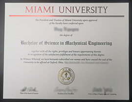 Buy Miami University diploma certificate online.