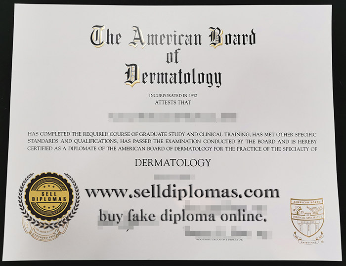 Buy American Board of Dermatology certificate online.