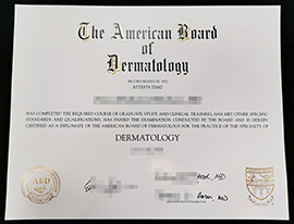 Buy American Board of Dermatology certificate online.