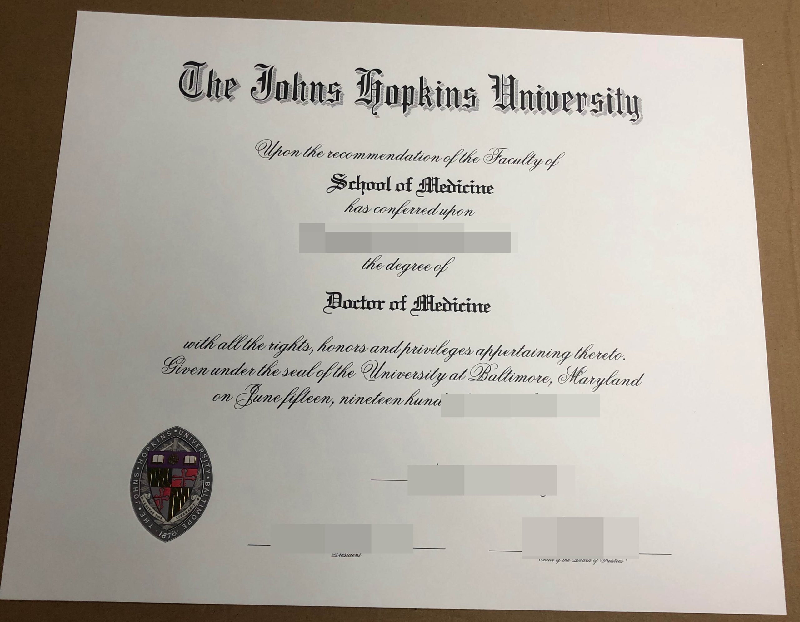 Buy Johns Hopkins University diploma and degree online.