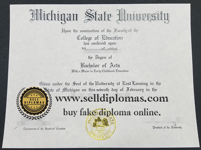 Sell ​​fake Michigan State University diploma online.