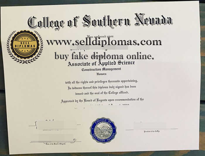 Replacing the new College of Southern Nevada diploma.