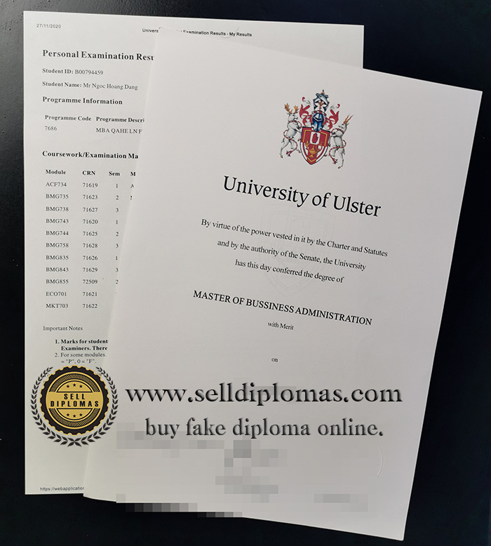 Sell fake University of Ulster diploma online.