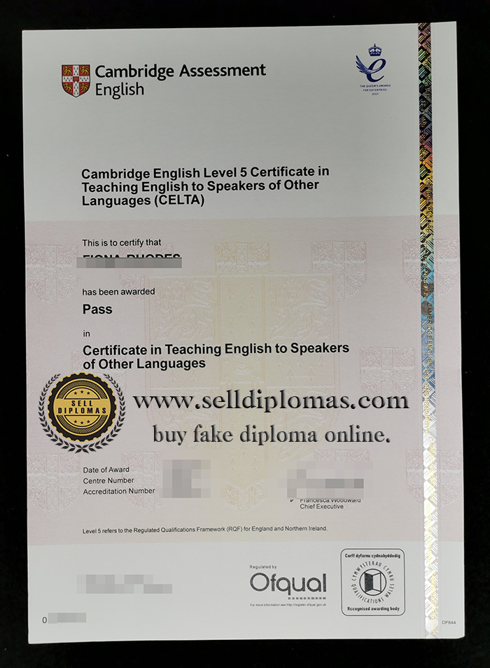 Sell fake Cambridge CELTA diploma online.