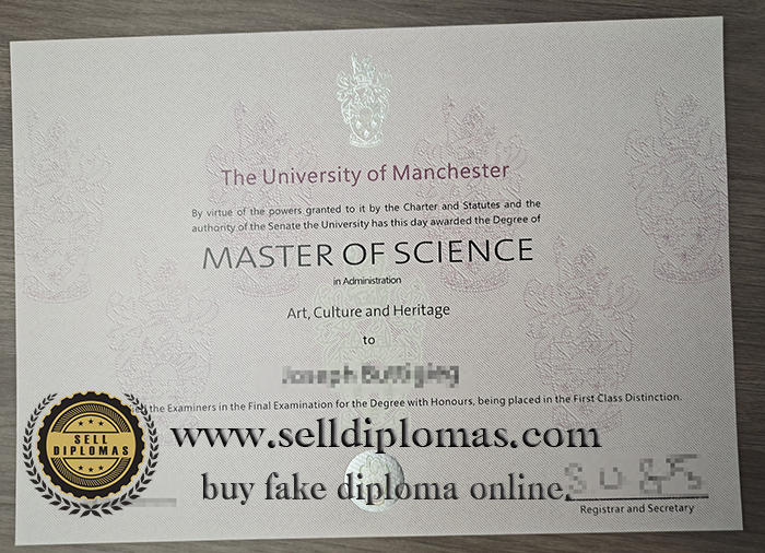 Sell fake University of Manchester diploma online.